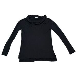 James Perse Oversize Cowl Tunic Sweatshirt Supima Cotton Black USA Size 1 (XS/S)